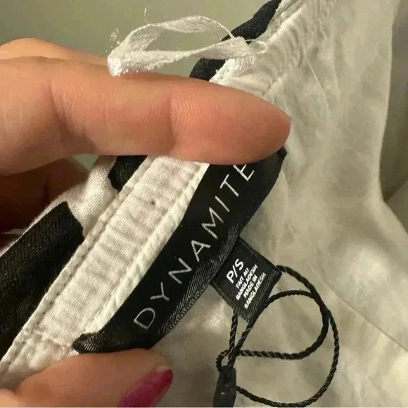 NWOT DYNAMITE LINEN BLEND MINI DRESS / wedding  guest dress S - Picture 7 of 7